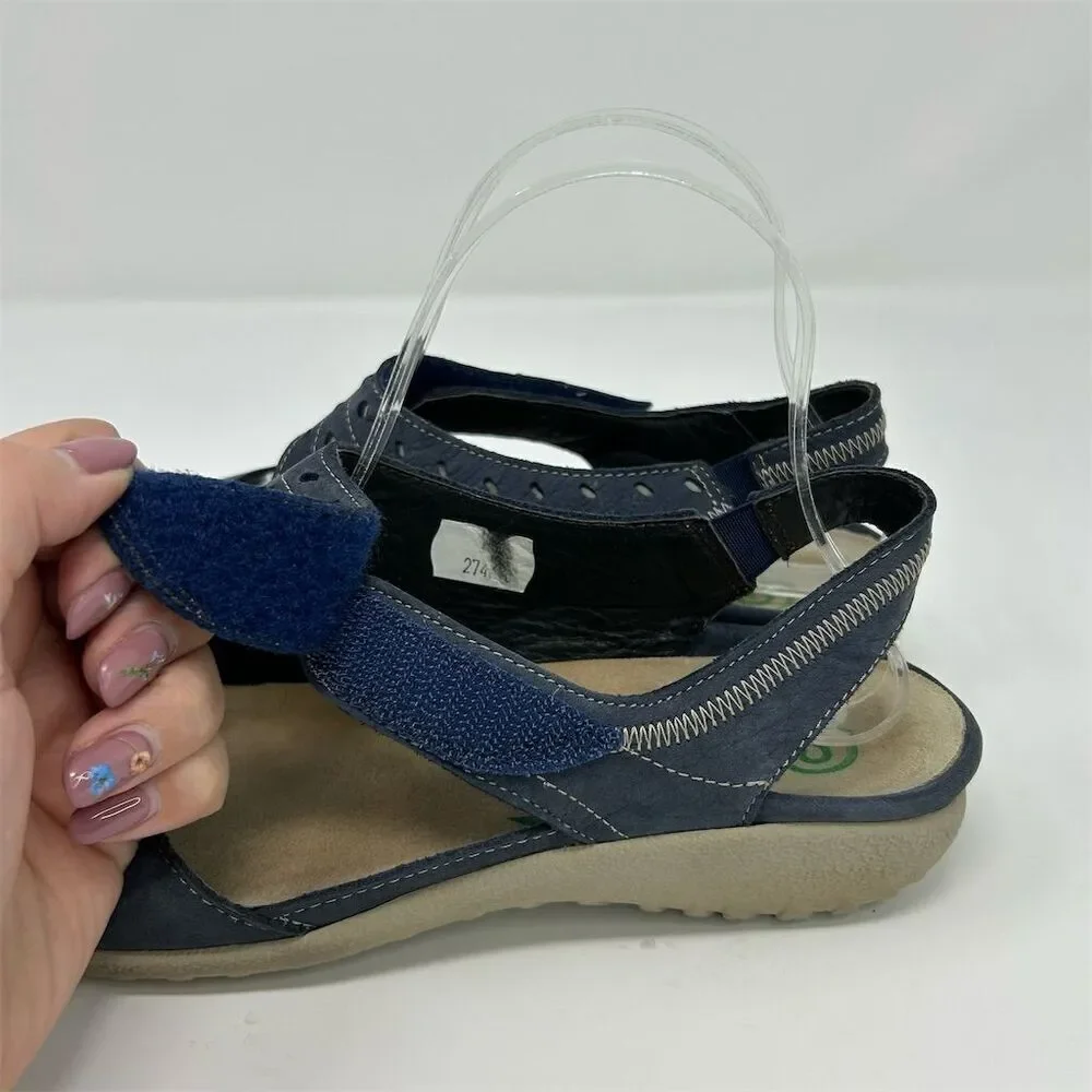 Naot Kapua Slingback Open Back Sandal Flats Blue Size 39 (US 8) Casual Shoes